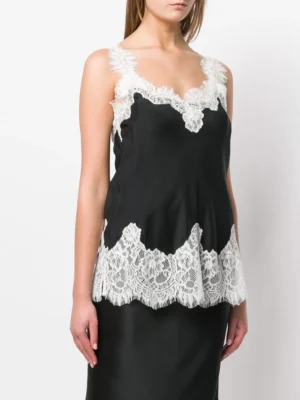 Onyx Archive Architectural Lace Detail Vest