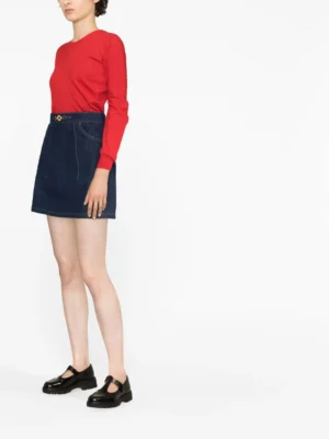 Azure Monarch Architectural Organic A Line Miniskirt