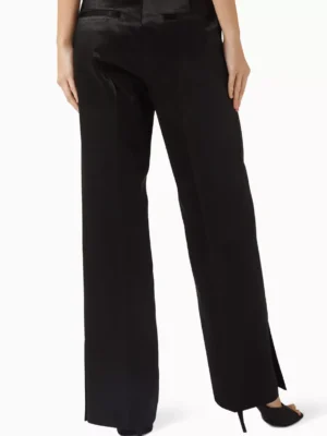 Onyx Zenith Architectural Satin Side Slip Pants