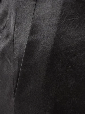 Onyx Zenith Architectural Satin Side Slip Pants