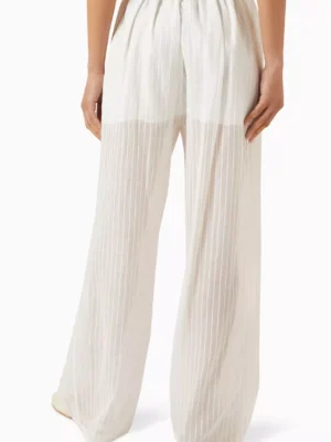 White Archive Architectural Silk Seersucker Pants