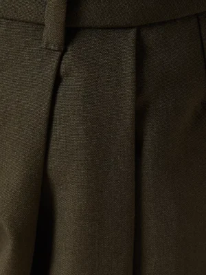 Dark Green Zenith Architectural Virgin Wool Pants