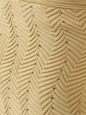 Gilded Monarch Architectural Rhinestone Knit Legging