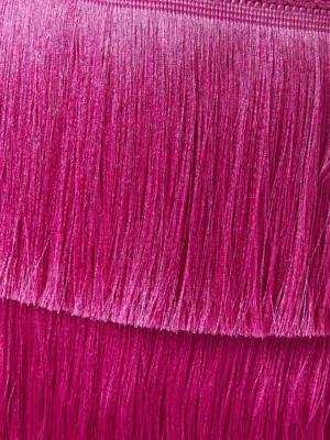 Plum Monarch Architectural Layered Fringe Skirt