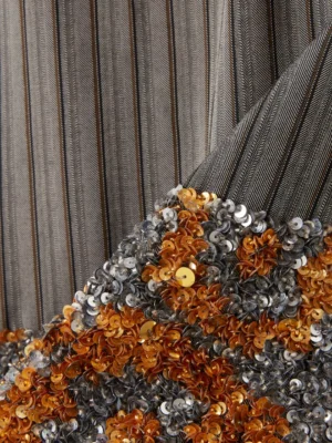 Slate Archive Architectural Viscose Embellished Skirt