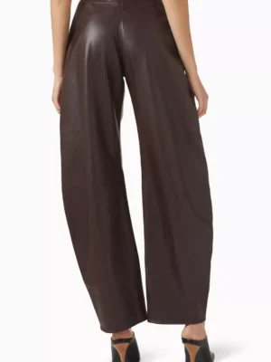 Brown Archive Architectural Lambskin Leather Pants