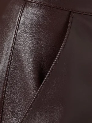 Brown Archive Architectural Lambskin Leather Pants