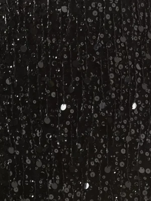 Onyx Zenith Architectural Bead Embellished Mini Skirt