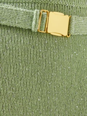 Emerald Archive Architectural Belted Sequin Mini Skirt