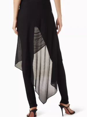 Onyx Monarch Architectural Skirt Overlay Pant