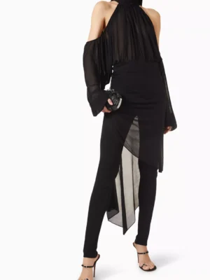 Onyx Monarch Architectural Skirt Overlay Pant