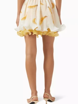 Amber Monarch Architectural Pleated Mini Skirt