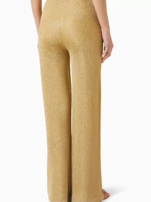 Sand Monarch Architectural Rib Knit Pull On Pants