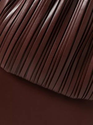 Cocoa Zenith Architectural Eco Leather Maxi Skirt