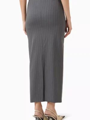 Pinstripe Zenith Architectural Wool Tube Skirt