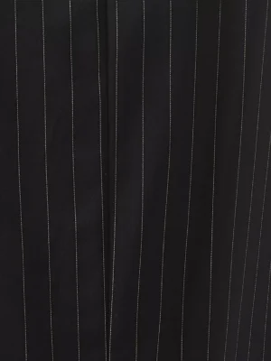 Navy Monarch Architectural Pinstripe Tailored Maxi Skirt