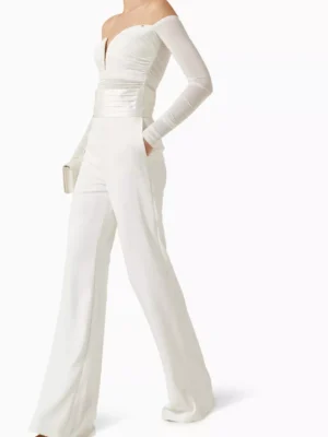 Alabaster Monarch Architectural Crepe Smocking Pants