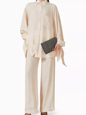 Light Orange Archive Architectural Monogram Zip Pants