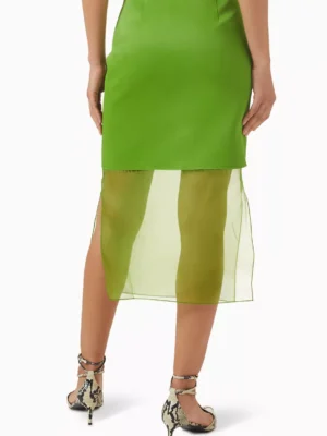 Jade Monarch Architectural Crepe Satin Hem Skirt