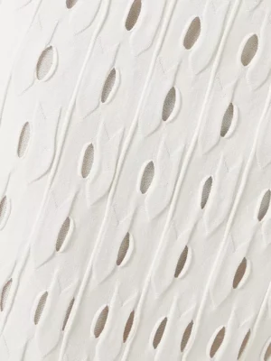 Ivory Zenith Architectural Open Knit Midi Skirt