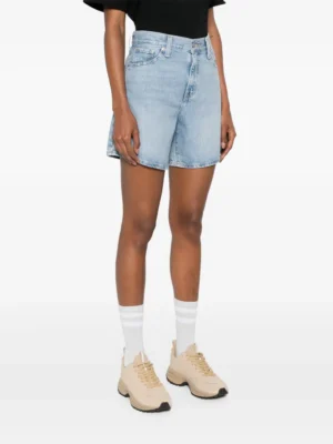 Azure Archive Architectural Flared Denim Midi Skirt