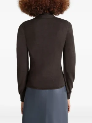 Espresso Archive Architectural Tie Neck Knitted Vest