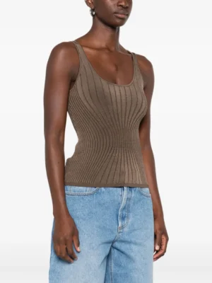 Azure Zenith Architectural Buttoned Cardigan Set