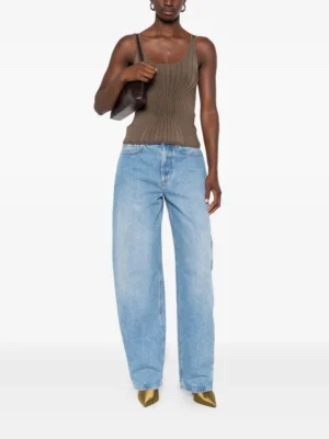 Azure Zenith Architectural Buttoned Cardigan Set