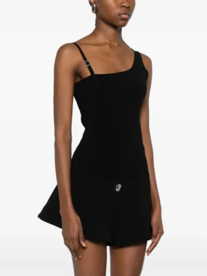 Onyx Monarch Architectural One Shoulder Top