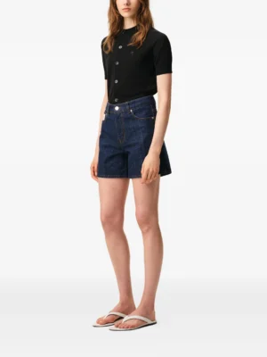 Azure Monarch Architectural Aldi Belted Denim Shorts