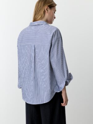 Midnight Zenith Architectural Metallic Striped Shirt