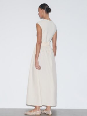 Alabaster Zenith Architectural Poplin Skirt Midi Dress