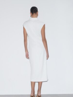 Alabaster Archive Architectural Button Front Twill Dress