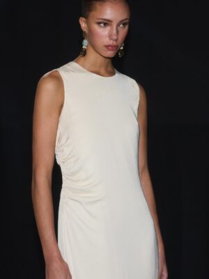 Butter Monarch Architectural Textured Split Midi Dress