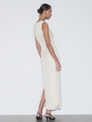 Butter Monarch Architectural Textured Split Midi Dress