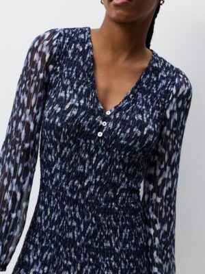 Azure Archive Architectural Honeycomb Metallic Dress