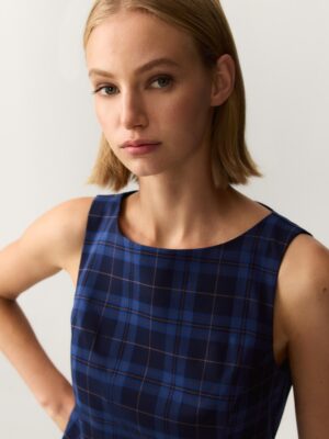 Midnight Monarch Architectural Flared Sleeveless Dress