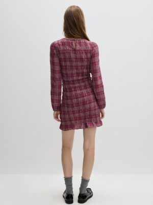 Burgundy Archive Architectural Elastic Cuff Stretch Dress