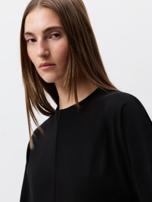 Onyx Zenith Architectural Straight Flowing Dress