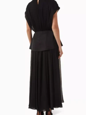 Peplum Monarch Zenith Chiffon Dress