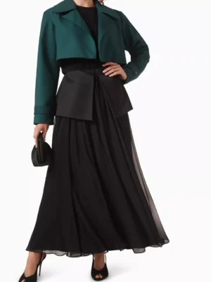 Peplum Monarch Zenith Chiffon Dress