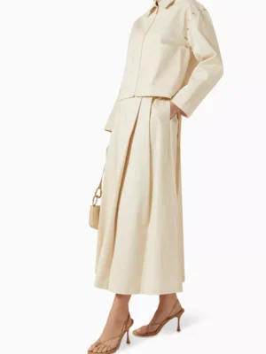 Ivory Zenith Monarch Zip Skirt Set