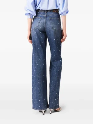 Azure Studded Zenith Wide Denim