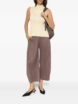 Pleated High Neck Horizon Zenith Top