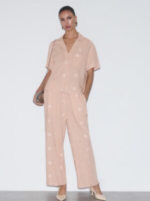 Ecru Rustic Zenith Monarch Embroidered Shirt