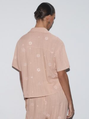 Ecru Rustic Zenith Monarch Embroidered Shirt