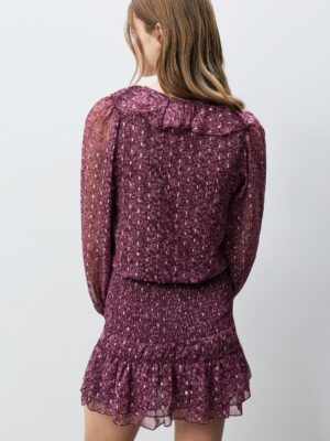 Raspberry Metallic Zenith Archive Blouse