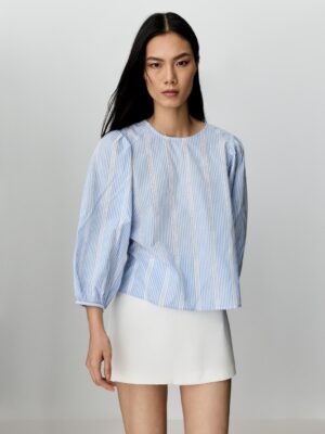 Azure Horizon Archive Puff Blouse
