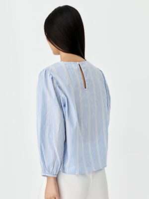 Azure Horizon Archive Puff Blouse