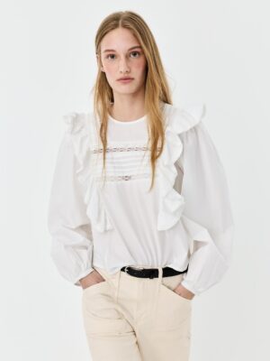 Alabaster Ruffled Monarch Archive Blouse